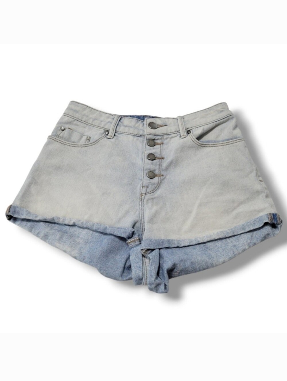 Roxy Shorts Size 24 W24"xL2" Roxy High Waist Denim Shorts Blue Button Fly Shorts